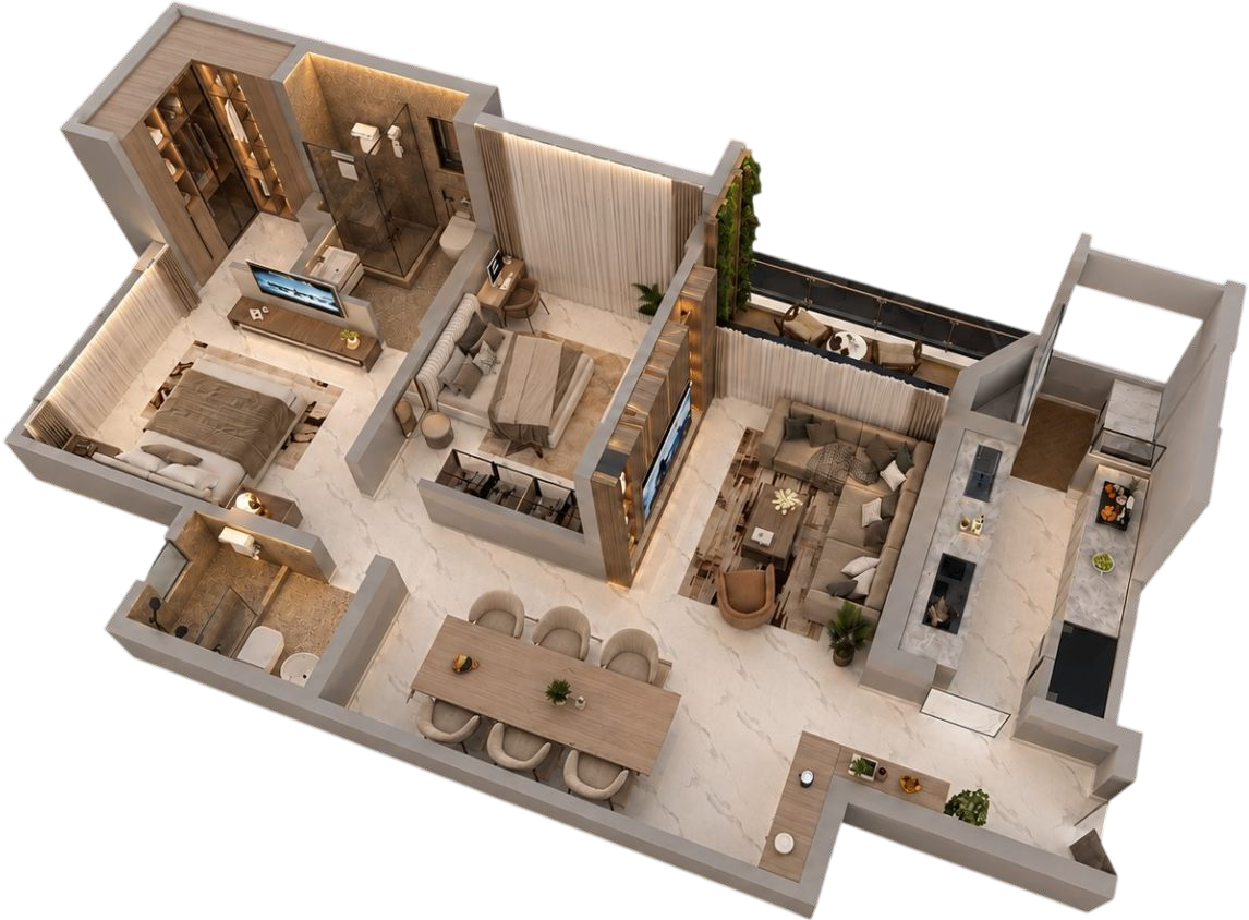 2 BHK Floor Plan