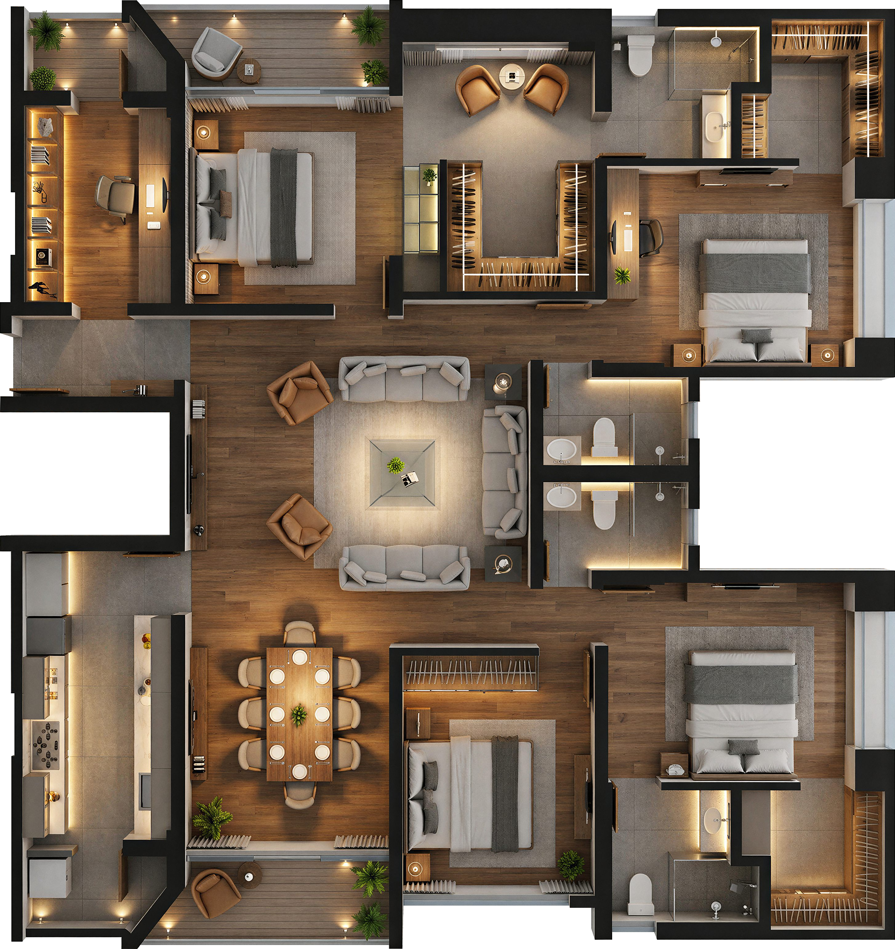 2 BHK Floor Plan C