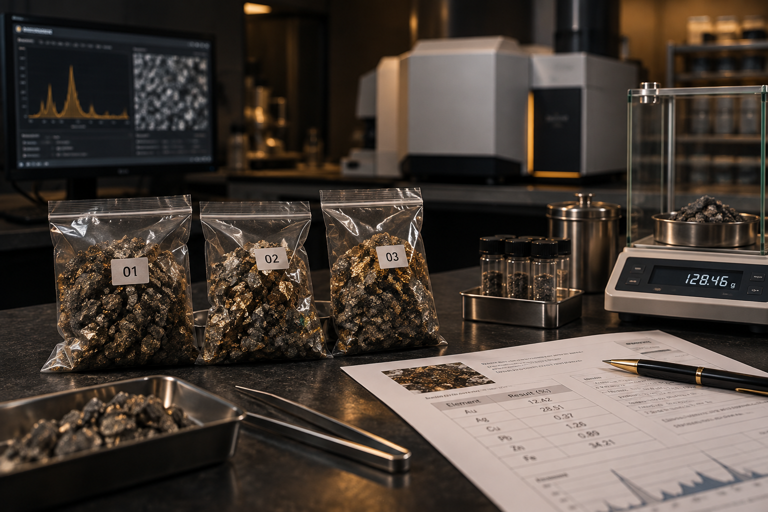 Gold concentrate samples and assay report