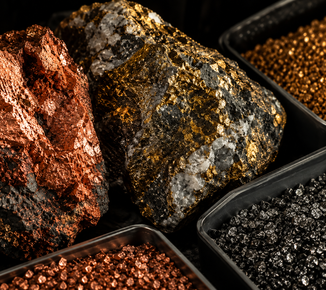 Gold ore and mineral material