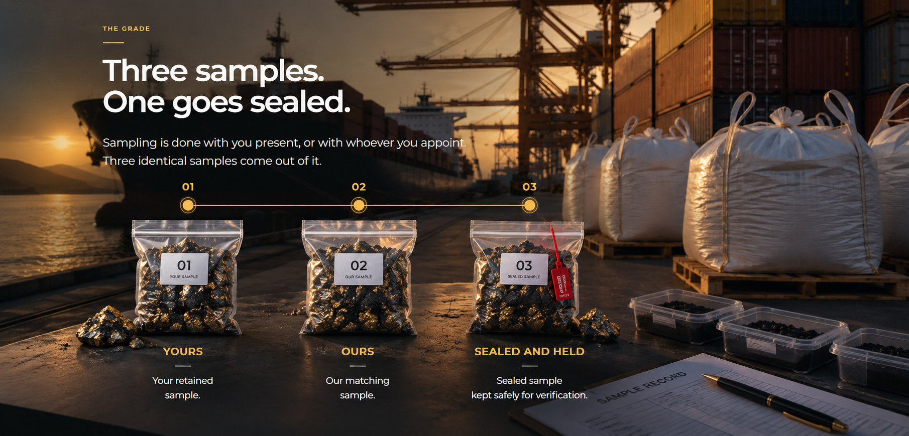 Andean Tek gold ore sampling and verification process