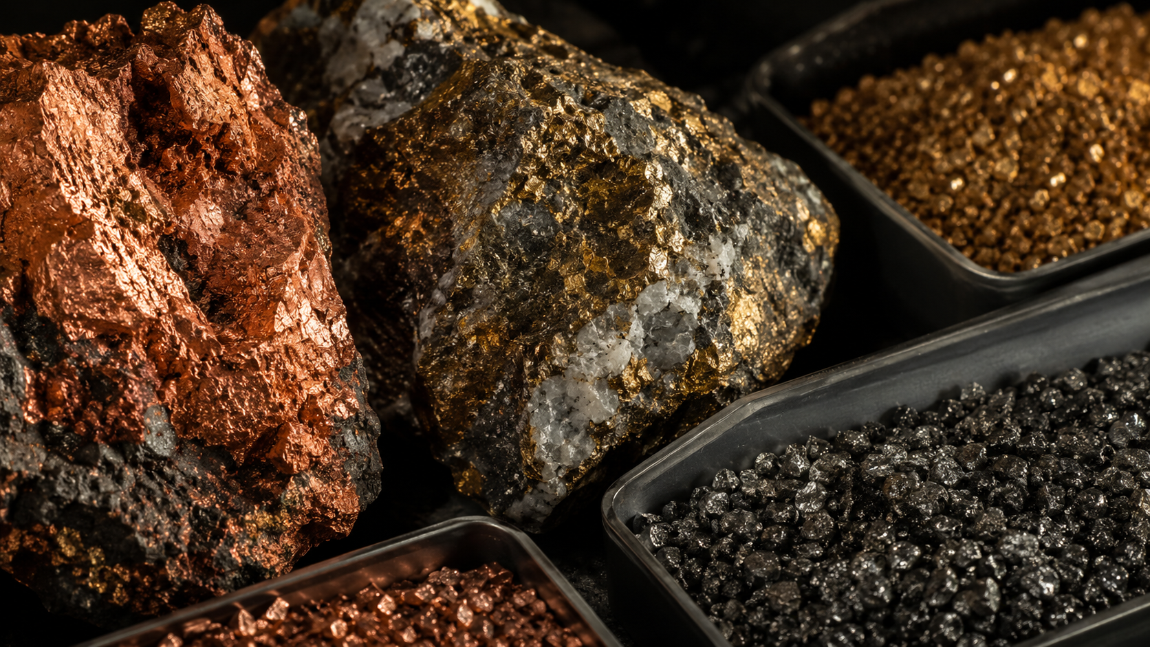 Gold ore and mineral material
