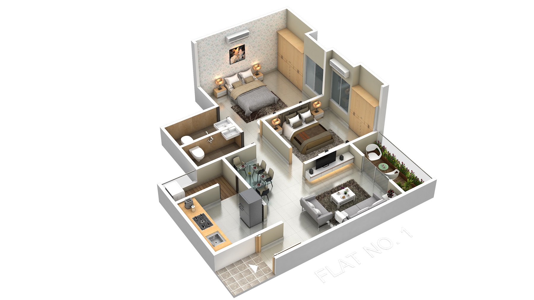 1 BHK Floor Plan
